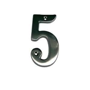 Taymor 25 SN45 25 BN Series Solid Brass 4 Inch House Number, 5, Satin 