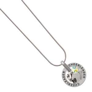  Silver Panther Charm on Cheerleader Snake Chain Necklace 
