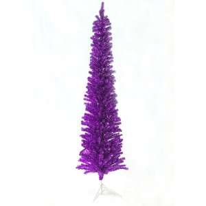  7.5 Purple Passion Pencil Tinsel Artificial Christmas 