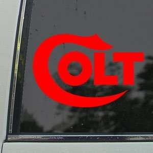  COLT FIREARMS Red Decal Car Truck Bumper Window Red 