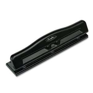   Commercial Adjustable Three Hole Punch, 9/32 Diameter Hole, Black