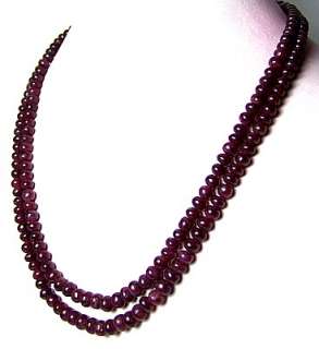 STRAND 19~ 415 CARAT NATURAL RUBY GEM CABOCHON BEADS NECKLACE 