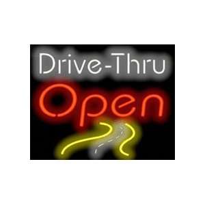  Drive Thru OPEN w/road scene Neon Sign