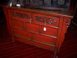 ANTIQUE CHINESE RED CONSOLE SHANXI  
