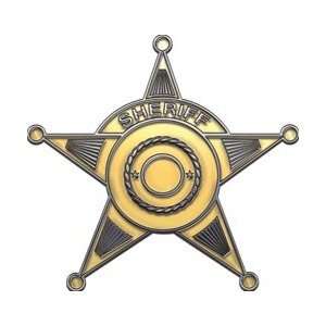  5 Point Sheriff Star in Gold   12 h   View Thru 