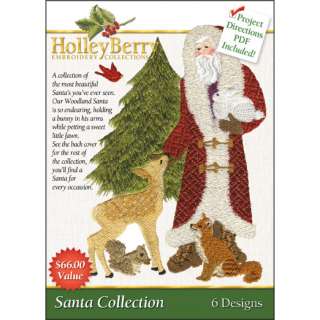 HolleyBerry Embroidery Machine Designs CD SANTA COLLECTION  