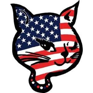  American Flag Cool Cats Head Magnet: Automotive