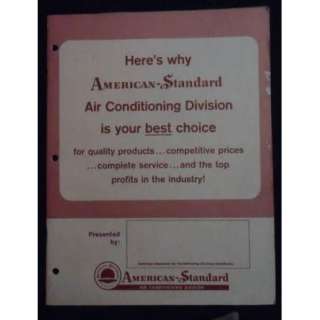 1959 AMERICAN STANDARD Air Conditioning Brochure Report  