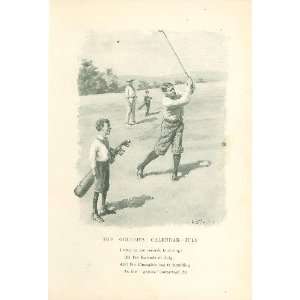  1900 A B Frost Print Golfers Calendar July Everything 