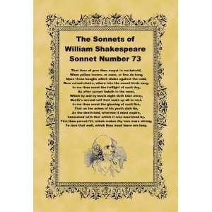   inch (20cm x 15cm) Print Shakespeare Sonnet Number 73