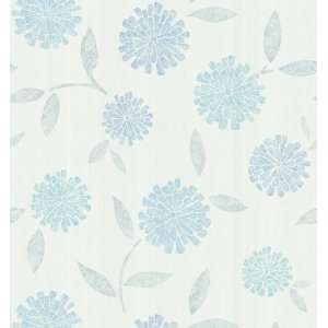    Brewster 141 62117 Zinnia Flower Wallpaper, White