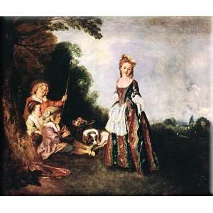   30x25 Streched Canvas Art by Watteau, Jean Antoine