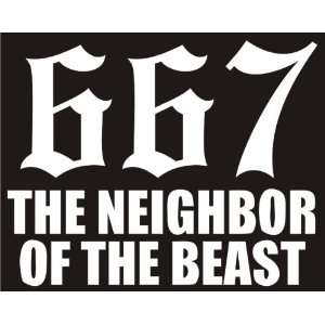   the neighbor of the beast funny Die cut decal / sticker Automotive