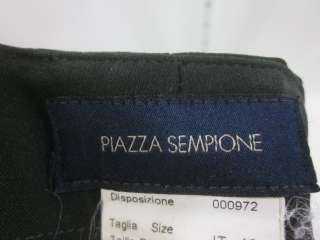 PIAZZA SEMPIONE Dark Green Wool Blazer Pants Suit Sz 48  