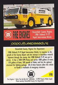   RAPID INTERVENTION FIRE TRUCK ENGINE CARD Chesterfield County  