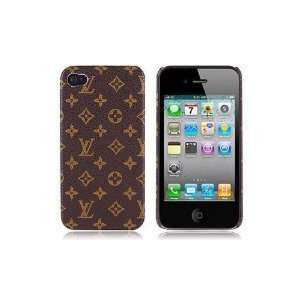  Brown Monogram Style Hard Back Cover Case for iPhone 4s 