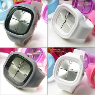 NEW COLORFUL JELLY CANDY RUBBER LADY WRIST WATCH #191  