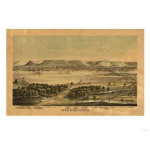  Winona, Minnesota   Panoramic Map Giclee Poster Print 