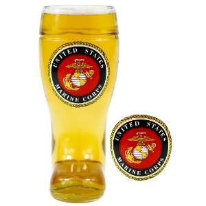  1 Liter United States Marines Glass Beer Boot Kitchen 