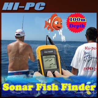 New 100m DEPTH Portable Sonar Sensor Fish Finder Alarm Transducer 