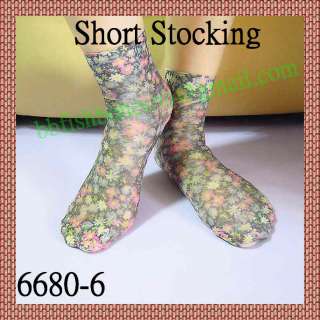 6Pair Short Silk Stocking Short Socks Hight Anklet Color Flower  