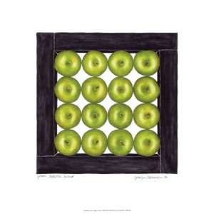 Green Apples Cubed   Poster by Jennifer Goldberger (13x19 