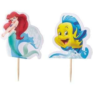   Disney Little Mermaid and Flounder Cupcake Picks 24 Pack Toys & Games