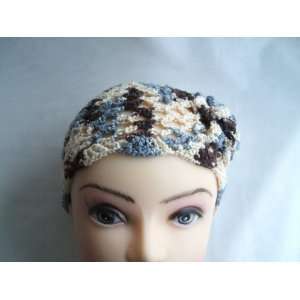  Steel Brown Beige Crochet Headband Beauty