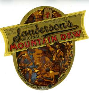 1920s Sandersons Mountain Dew Label Leith Scotland  