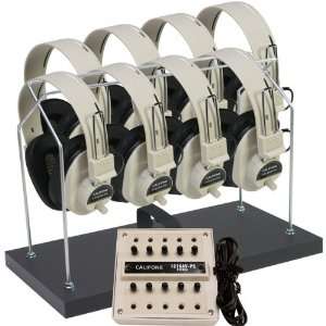  Eight Person Stereo Listening Center with Storage Rack 