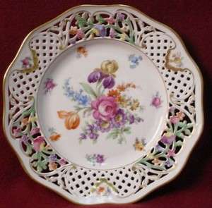 SCHUMANN china CHATEAU BOUQUET pattern DINNER PLATE reticulated  