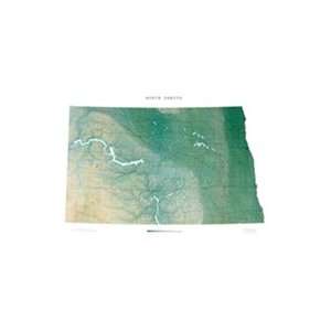 North Dakota Topographic Wall Map by Raven Maps, Print on Paper (Non 