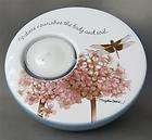 Beautiful Porcelain Tealight Candleholder Natures Journey Flowers 
