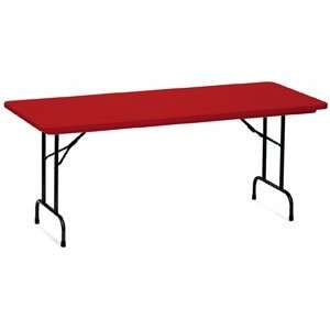  Folding Tables   30 x 72, Adjustable Height Table, Red: Arts, Crafts