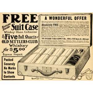  1905 Ad Chicago Table Supply Co. Suitcase Old Whiskey 