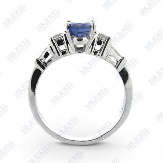 55 CT 5 STONE OVAL SAPPHIRE AND DIAMOND RING 14KW  