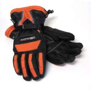  Vertex Leather Glove   Black &orange Med Automotive