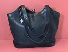 SANTI Leather TOTE Handbag Purse Shopper~BLACK