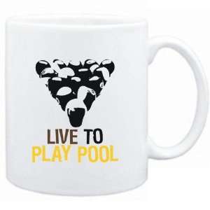  Mug White  LIVE TO play Pool  Sports: Sports & Outdoors