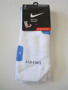 Nike Elite Cushioned Basketball Dri Fit Socks Lt Blue White XL 12 15 1 