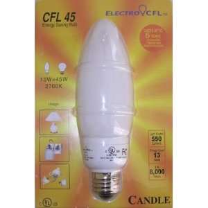  ElectroCFL Candle Shape CFL45 Energy Saving Light (Uses 