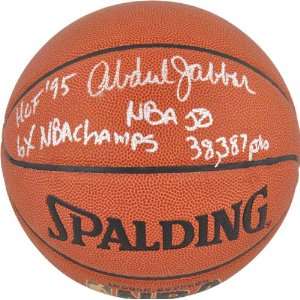 Kareem Abdul Jabbar Autographed Basketball  Details: 4 