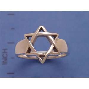  Sterling Silver Magen David Ring Size 8 