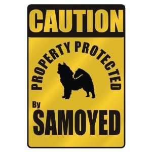    PROPERTY PROTECTED BY SAMOYED  PARKING SIGN DOG: Home Improvement