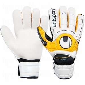 uhlsport Ergonomic Hardground SF/RP Goalie Gloves White/Yellow/Black/8 