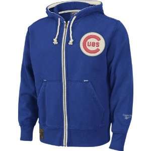  Chicago Cubs Vintage Full Zip Hooded Sweatshirt Sports 