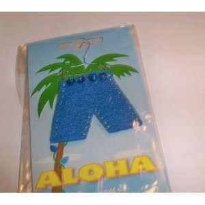  Dept 56. Aloha Seasons Greetings Mens Blue Swim Shorts 