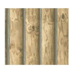   Lake Forest Lodge Mountain Logs Wallpaper, Light Brown: Home