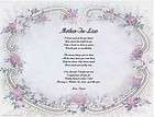 MOTHER IN LAW PERSONALIZED POEM MOTHERS DAY GIFT  