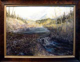 Dave Iles Beaver Creek Buffalo Peak on Canvas Signed Original 